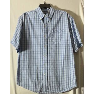 US‎ Polo Assn Mens Blue Plaid Short Sleeve Button Shirt Size Medium